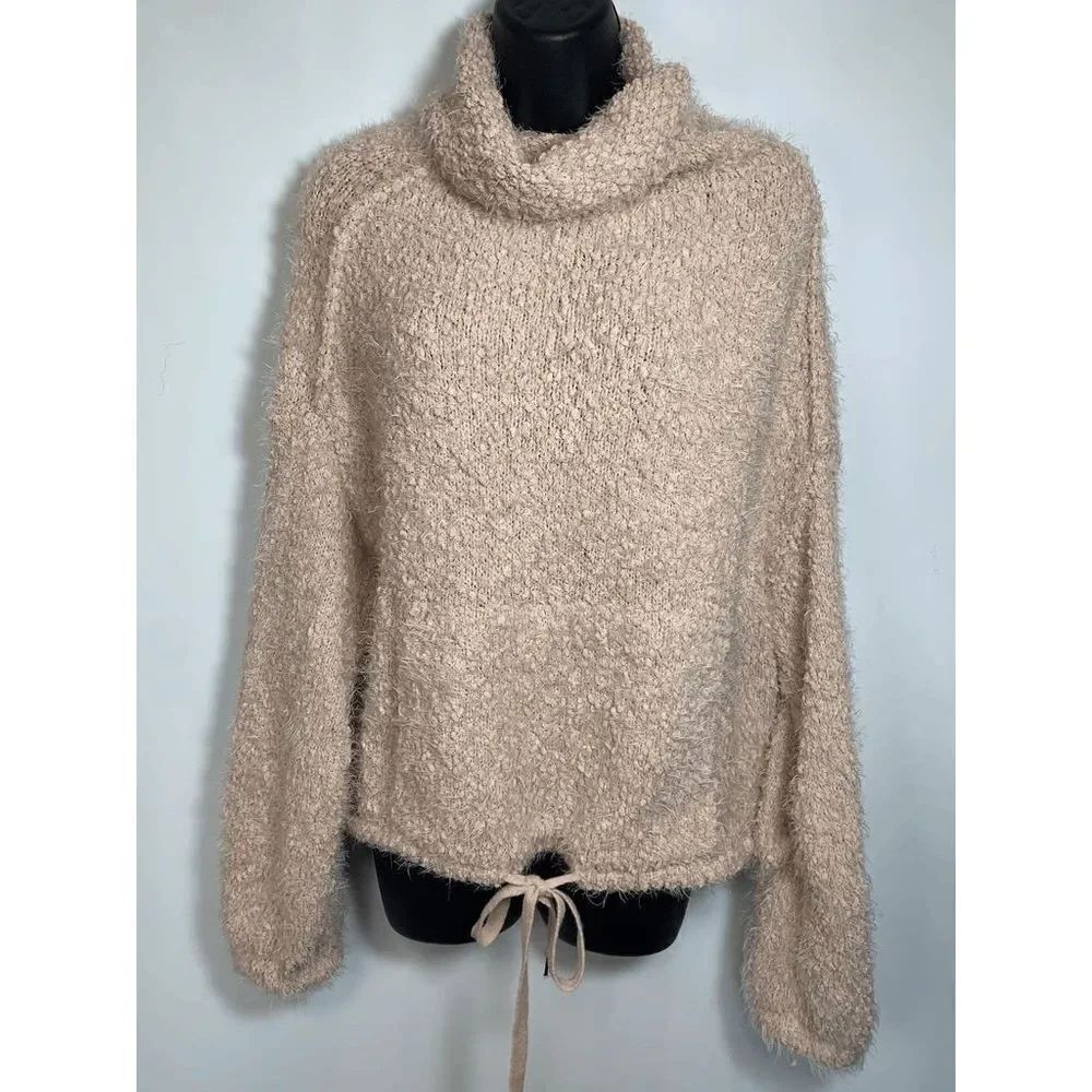 Young Fabulous & Broke Fuzzy Cropped Cowl Neck Sweater